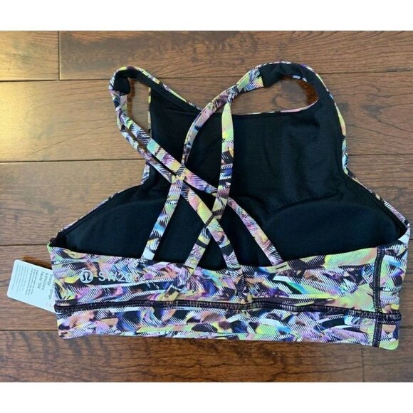 Lululemon Size 6 Energy Bra High Neck SEAWHEEZE 2020 Super Sonic Alpine Multi - Picture 2 of 5